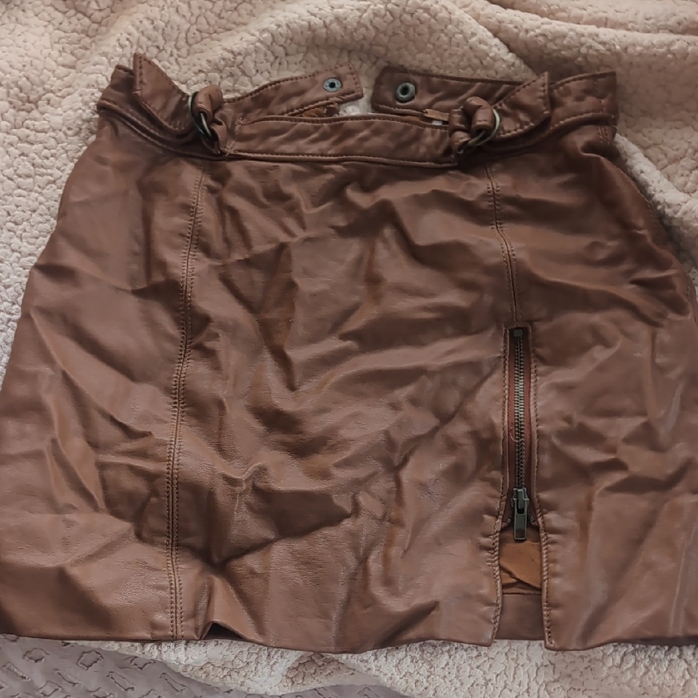 Brown Leather Skirt
